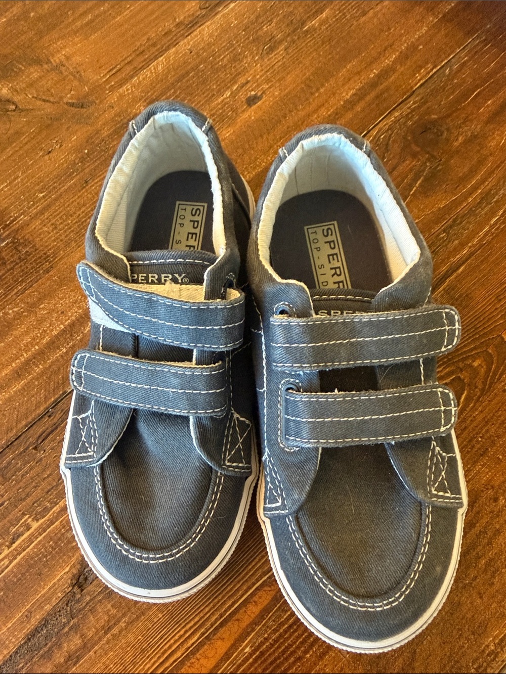 Sperry Kids Navy Canvas Double-Strap Sneakers